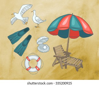 Nautical Vector Illustration Set - Illustration