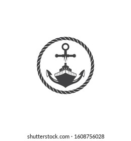 nautical vector logo icon of maritime illustration design