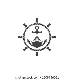 nautical vector logo icon of maritime illustration design