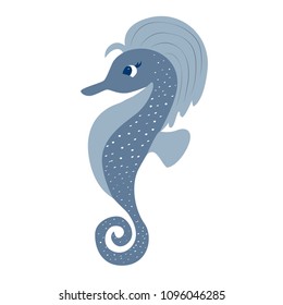 Nautical vector ocean set with sea creatures