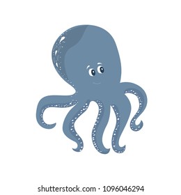 Nautical vector ocean set with sea creatures