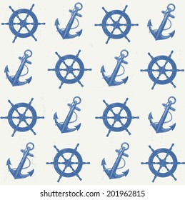 Nautical vector  seamless pattern