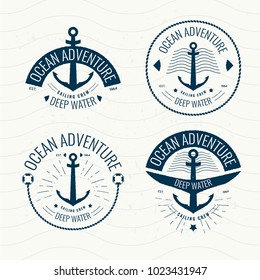 Nautical vintage badge labels