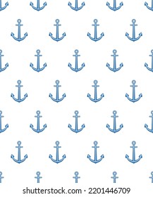 Nautical vintage ship anchor seamless pattern