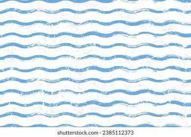 Nautical waves colorful simple background with blue winding lines sea rippling in wind for summer resort advertising design vector illustration