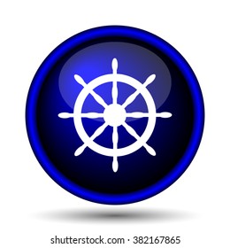 Nautical wheel icon. Internet button on white background. EPS10 vector
