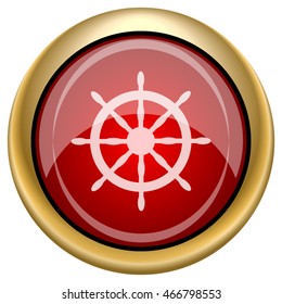 Nautical wheel icon. Internet button on white background. EPS10 vector.
