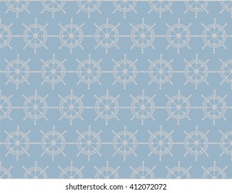 Nautical wheel pattern. Vector Marine theme