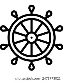 Nautical Wheel Vektorgrafik Line Icon Design