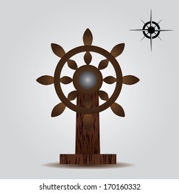 nautical wood rudder eps10