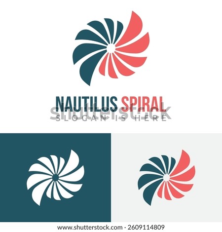Nautilus Abstract Circle Spiral Propeller Fan Shell Business Logo Template