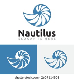 Nautilus Abstract Spiral Propeller Sea Shell Business Logo Template
