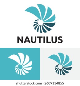 Nautilus Abstract Spiral Shell Creative Business Logo Template