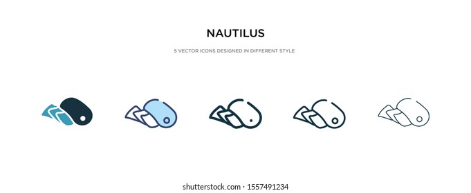 nautilus icon in different style vector illustration. two colored and black nautilus vector icons designed in filled, outline, line and stroke style can be used for web, mobile, ui