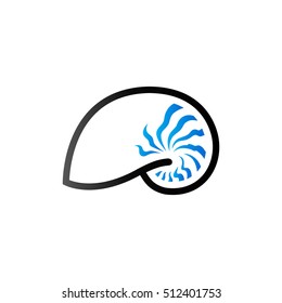 Nautilus icon in duo tone color. Sea creature mollusk