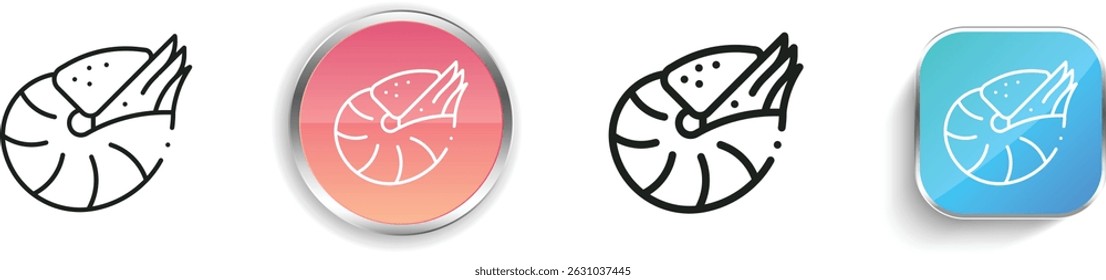 nautilus icon. Thin Linear, Regular and Button Style Design Isolated On White Background