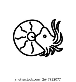 nautilus icon vector, line style icon
