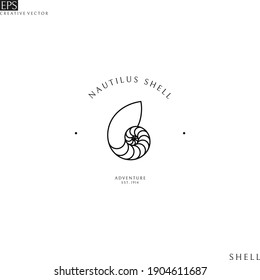 Nautilus logo template. Isolated shell on white background svg