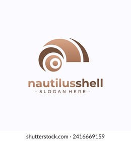 Nautilus logo vector. Seashell concept design template.