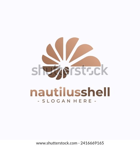 Nautilus logo vector. Seashell concept design template.