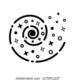 Nautilus Shaped Starry Galaxy Flat Icon Design
