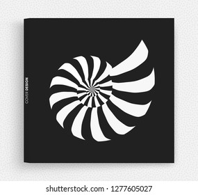 Nautilus shell. Abstract design element. 3D vector illustration. 