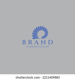 Nautilus shell abstract spiral geometric shape logo icon symbol