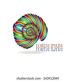 Nautilus Shell abstract vector design corporate business template. Creative idea logotype. Seafood Logotype concept icon. Ecology sign.  Shell for cosmetics, beauty, health and jewelry. 