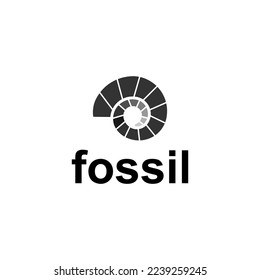 nautilus shell fossil logo vector with geometric and abstract