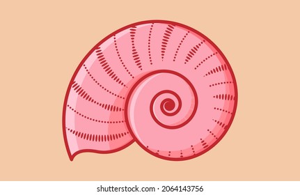 Nautilus shell icon. Colorful nautilus conch