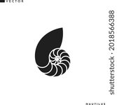 Nautilus shell icon. Sea life vector. Isolated nautilus shell on white background