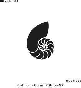 Nautilus shell icon. Sea life vector. Isolated nautilus shell on white background