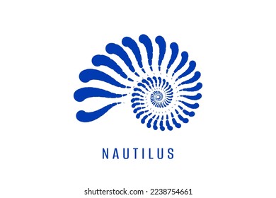 Nautilus shell logo. Design template vector illustration