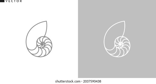 Nautilus shell. Outline style icon svg