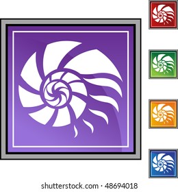 Nautilus Shell web button isolated on a background.