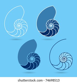 Nautilus shells. Vector. svg