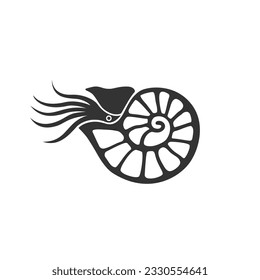 símbolo plano de la ilustración vectorial de Nautilus