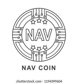 NAV coin  Cryptocurrency  icon outline