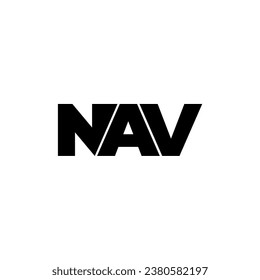 Logo de la tipografía monográfica de la carta inicial de NAV vector