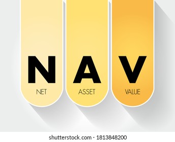 NAV - Net Asset Value acronym, business concept background