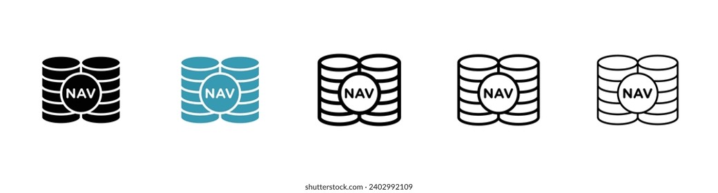 NAV vector icon set. NAV vector symbol for UI designs.