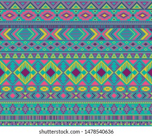 Navajo american indian pattern tribal ethnic motifs geometric vector background. Cool native american tribal motifs textile print ethnic traditional design. Navajo symbols clothes pattern.