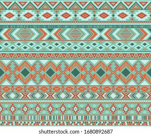 Navajo american indian pattern tribal ethnic motifs geometric seamless background. Beautiful native american tribal motifs textile print ethnic traditional design. Navajo symbols textile pattern.