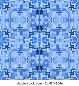 Navajo american indian seamless pattern vector design. Tribal ethnic texture background. Bohemian decor ornament. Folk guatemala repeating rapport. Textile print seamless pattern.