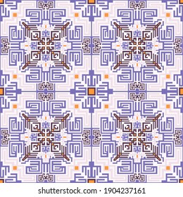 Navajo american indian seamless pattern vector design. Tribal ethnic texture background. Boho decor ornament. Folk latino repeating rapport. Rug print seamless pattern.