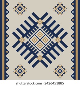 Navajo and Aztec Mexican Native tribal fabric pattern