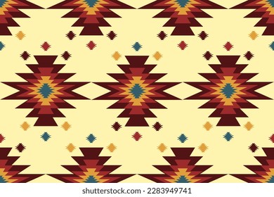 Navajo aztec Native American Indian ethnic seamless repeat pattern. Design for clothing, fabric, carpet, home decor, throw pillows, texture, wallpaper. boho style.