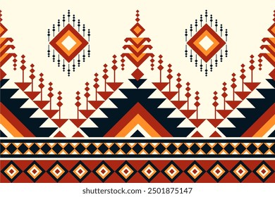 Navajo Aztec seamless pattern geomatics black red orange Native American motifs ethnic tribal designs, traditional textiles, rugs, fabric applications. table runner carpet ideas for decorative arts #6