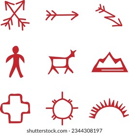 navajo code talkers symbols and icon set