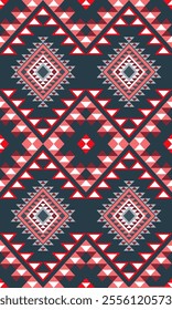 Navajo diamond pattern with red accents. Navajo American seamless inspired design for scarf kerchief shirt fabric tablecloth pillow carpet rug phones cases clothing textile fabric print design.